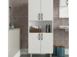 Roupeiro grande multiusos Dgrazian, Armário multifuncional, Sapateira, Roupeiro, 60x30h140 cm, Branco