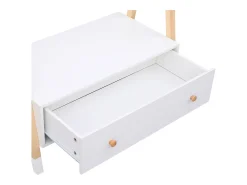 Roupeiro infantil de madeira e branco com gaveta LOU