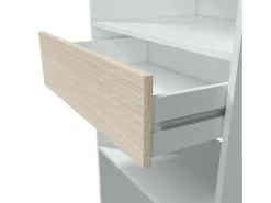 Roupeiro Miramar, Estrutura para roupeiro, Roupeiro aberto sem portas, Roupeiro, 158x40h187 cm, Branco e Carvalho