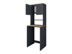 Roupeiro multiusos Dgarofal 2 portas, Armário multifunções, Sapateira, Sapateira, 65x60h184 cm, Nogueira e Antracite