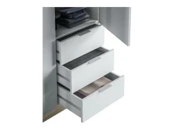 Roupeiro NINA 3 portas 3 gavetas 121x180 cm Madeira e Branco - Armazenamento Otimizado, Design Contemporâneo, Fabricação Europeia