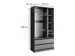 Roupeiro para crianças antracite 100x50x200 elmo
