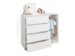 Roupeiro para crianças branco 120x48x101.9 ruben