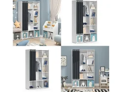 Roupeiro para crianças branco 105.8x38x178.1 luigi