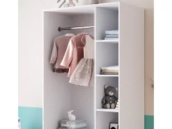 Roupeiro para crianças branco 100x50x200 elmo