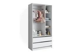 Roupeiro para crianças branco 100x50x200 elmo