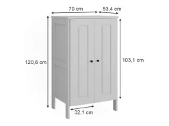 Roupeiro para crianças branco 70x53.4x120.6 ajaton