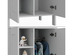 Roupeiro para crianças branco 70x53.4x120.6 ajaton