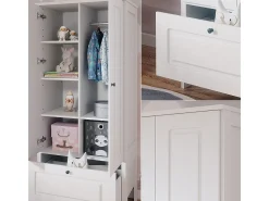 Roupeiro para crianças branco 83.3x53.4x187 ajaton