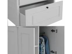 Roupeiro para crianças branco 83.3x53.4x187 ajaton