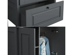 Roupeiro para crianças cinza 83.3x53.4x187 ajaton