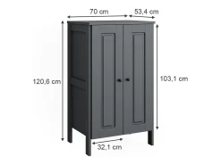 Roupeiro para crianças cinza 70x53.4x120.6 ajaton