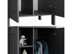 Roupeiro para crianças cinza 70x53.4x120.6 ajaton