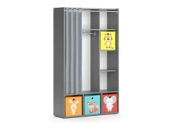 Roupeiro para crianças cinza 105.8x38x178.1 luigi