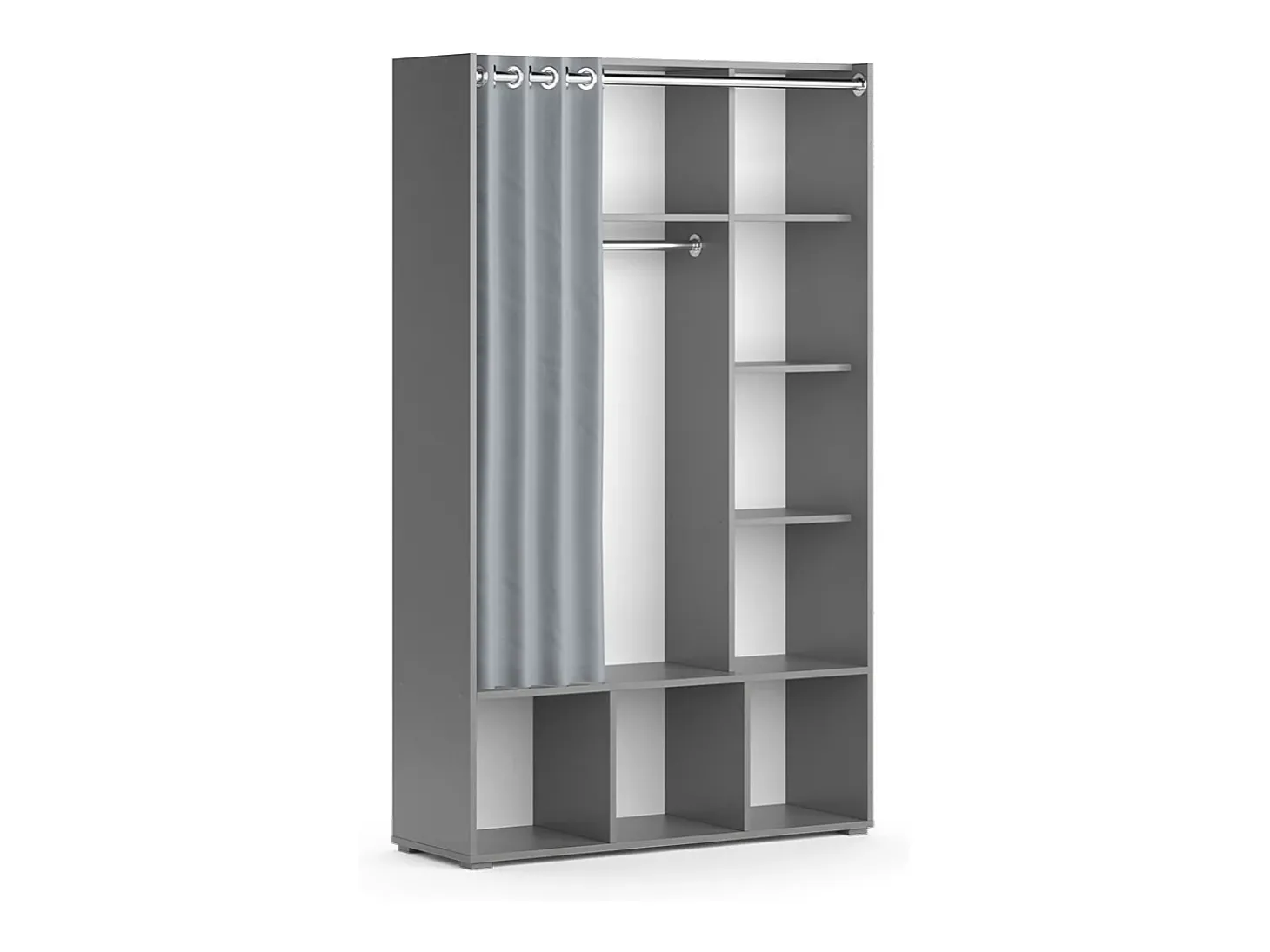 Roupeiro para crianças cinza 105.8x38x178.1 luigi