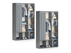 Roupeiro para crianças cinza 105.8x38x178.1 luigi