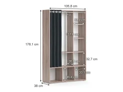 Roupeiro para crianças sonoma 105.8x38x178.1 luigi