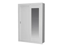 Roupeiro PETTERI - 2 portas deslizantes - Com espelho - C 152 cm - Branco