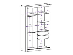 Roupeiro PETTERI - 2 portas deslizantes - Com espelho - C 152 cm - Branco