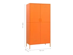 Roupeiro 90x50x180 cm aço laranja