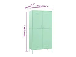 Roupeiro 90x50x180 cm aço verde-hortelã