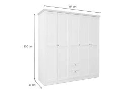 Roupeiro 187x200x67 cm branco