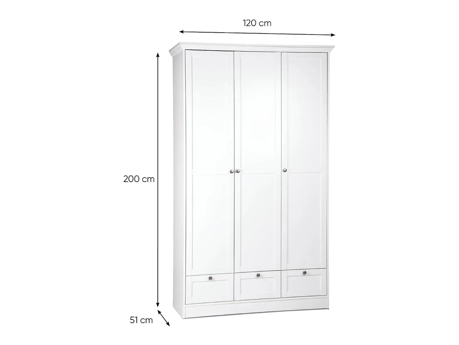 Roupeiro 120x200x51 cm branco