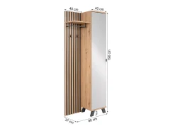 Roupeiro 80x190x37 cm madeira carvalho natural