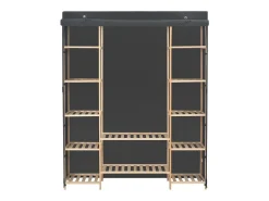 Roupeiro 135x40x170 cm tecido cinzento