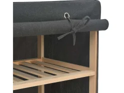Roupeiro 135x40x170 cm tecido cinzento