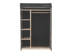 Roupeiro 110x40x170 cm tecido cinzento