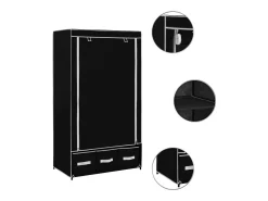 Roupeiro 87x49x159 cm tecido preto