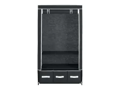 Roupeiro 87x49x159 cm tecido preto