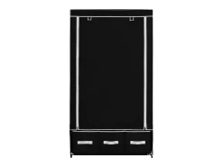 Roupeiro 87x49x159 cm tecido preto