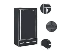 Roupeiro 87x49x159 cm tecido preto