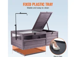 Répteis de Vivário, SucceBuy 96,5 × 61 × 33 cm Habitat para Tartarugas, Casa de Madeira, 2 Peças para Répteis de Interior/Exterior
