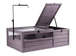 Répteis de Vivário, SucceBuy 96,5 × 61 × 33 cm Habitat para Tartarugas, Casa de Madeira, 2 Peças para Répteis de Interior/Exterior