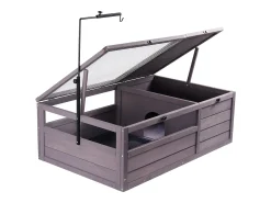 Répteis de Vivário, SucceBuy 96,5 × 61 × 33 cm Habitat para Tartarugas, Casa de Madeira, 2 Peças para Répteis de Interior/Exterior