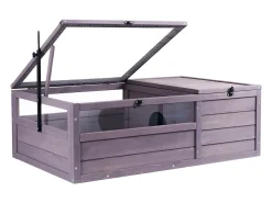 Répteis de Vivário, SucceBuy 96,5 × 61 × 33 cm Habitat para Tartarugas, Casa de Madeira, 2 Peças para Répteis de Interior/Exterior