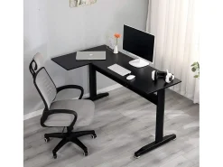 Rute Desk, Mesa de canto, Mesa de escritório multiuso, Mesa de trabalho que economiza espaço, 80x140h75 cm, Preto