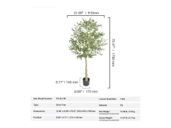 Árvore Artificial SucceBuy 179 cm, Planta Artificial PE, para Casa Escritório Centros Comerciais Interior Exterior