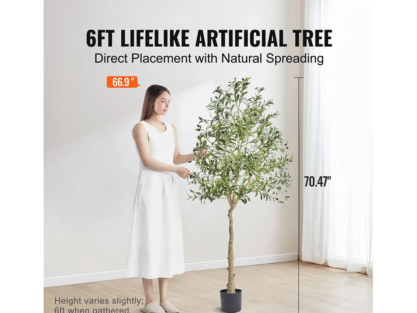 Árvore Artificial SucceBuy 179 cm, Planta Artificial PE, para Casa Escritório Centros Comerciais Interior Exterior