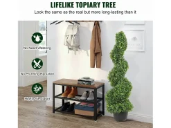Árvore artificial SucceBuy Árvore Topiária Espiral Artificial de 1,2 m, Planta Artificial Resistente Aos Raios UV, Decoração para Casa Interior/Exterior