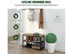 Árvore artificial SucceBuy Bola de Topiária Artificial de 20" com Plantas Artificiais para Decoração Interior/Exterior