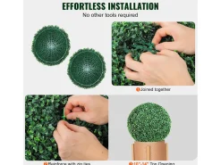 Árvore artificial SucceBuy Bola Topiária Artificial de 40 cm, Plantas Verdes Artificiais para Decoração Interior/Exterior