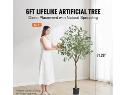 Árvore Artificial SucceBuy 181 cm, Planta Artificial PE, para Casa Escritório Centros Comerciais Interior Exterior