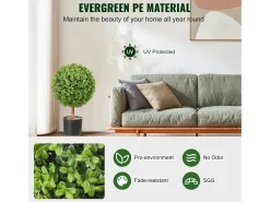 Árvore artificial SucceBuy Árvore Topiária Artificial de 60 cm, Planta Falsa, Folhas Substituíveis, Decoração para Casa