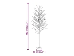 Árvore c/ 672 luzes LED 400 cm bétula branco quente
