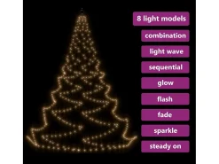Árvore de Natal parede 720 luzes LED 5 m int/ext branco quente