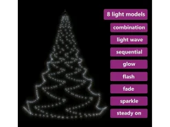 Árvore de Natal parede 720 luzes LED 5 m int/ext branco frio